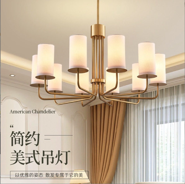 全铜美式家居客厅装饰灯具吊