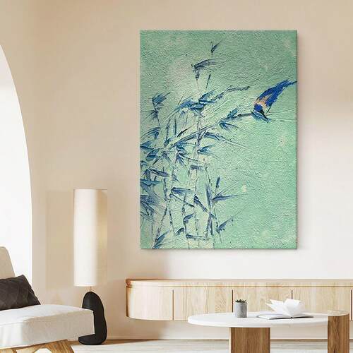 顺丰大芬油画村节节高竹升MCD手绘油新画中办式客厅装饰画子玄关