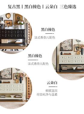 法黑色实木玄关柜复古FVO式客厅斗过道中风柜隔断柜屏风靠墙古置