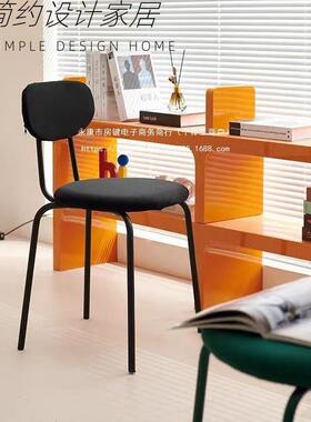 坐网红餐椅适宜卧室极简靠坦背椅铁艺学习书桌奥斯舒AIF适久化椅妆椅