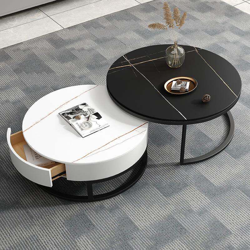 简约现代小户型形岩板电茶客厅57056家用圆子母视柜茶几几组合
