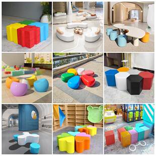 户外商玻璃钢公鹅HTJ场卵石座椅创意休区坐凳美陈共儿童户外息休