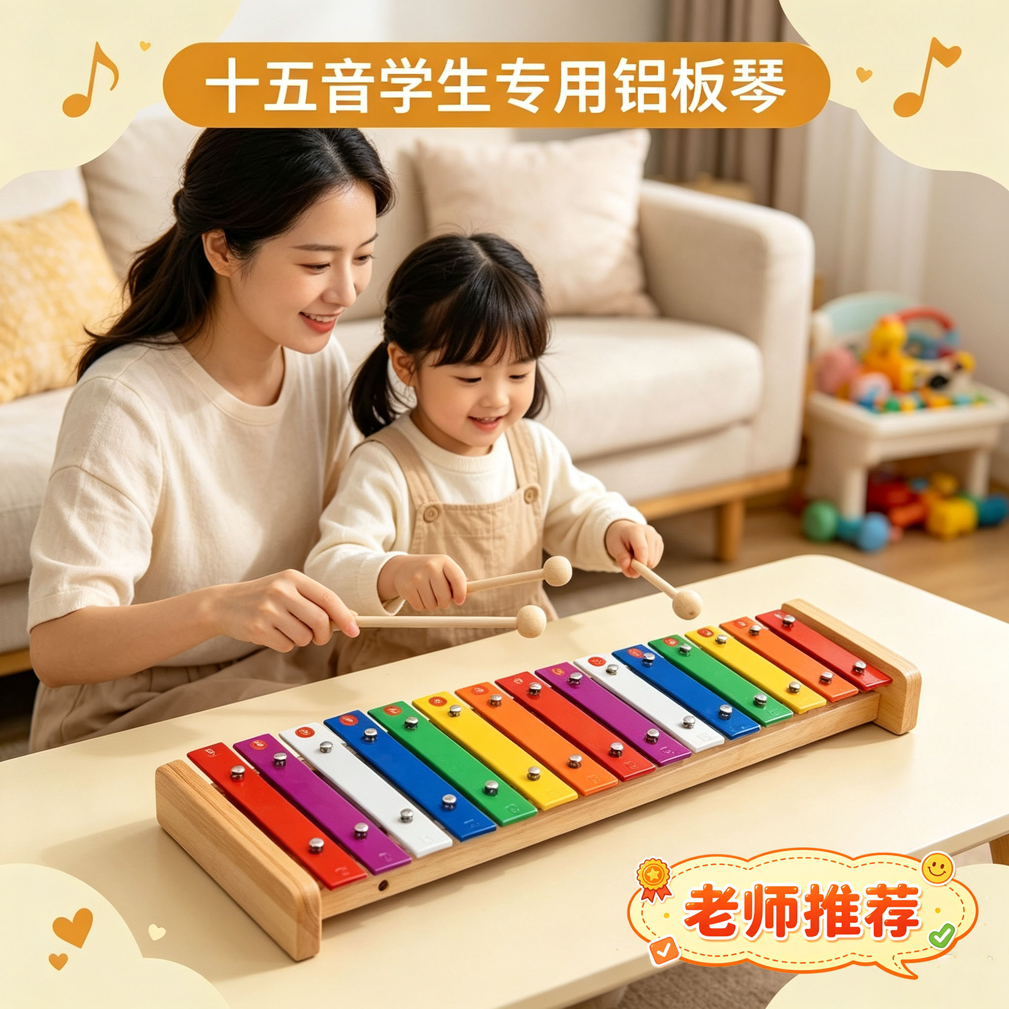 15音敲琴木制八音琴儿童音乐玩具