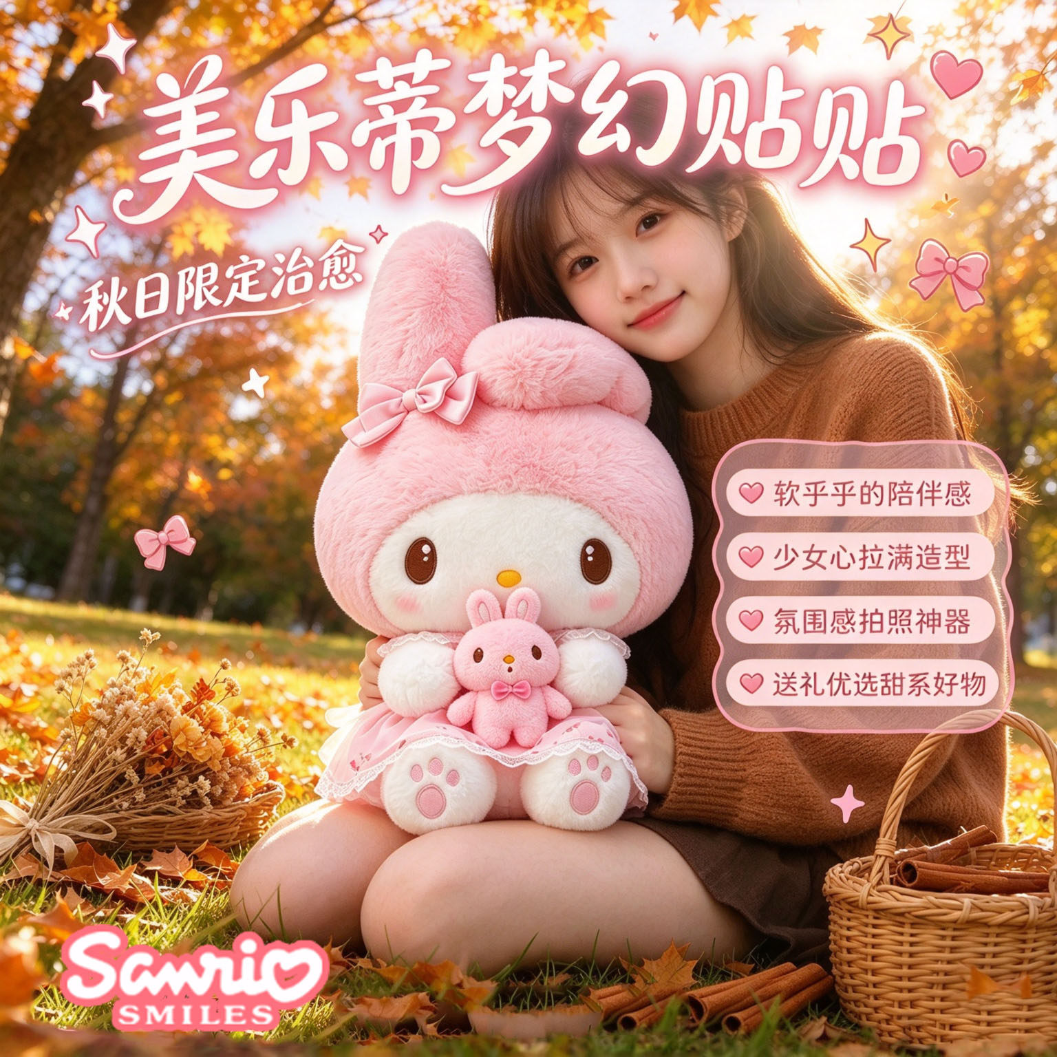 正版美乐蒂公仔玩偶毛绒公仔礼物