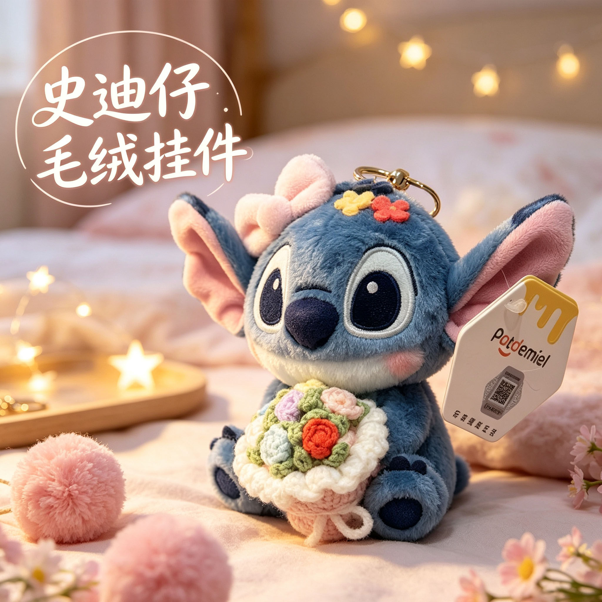 正版史迪仔毛绒玩偶包包挂件礼物