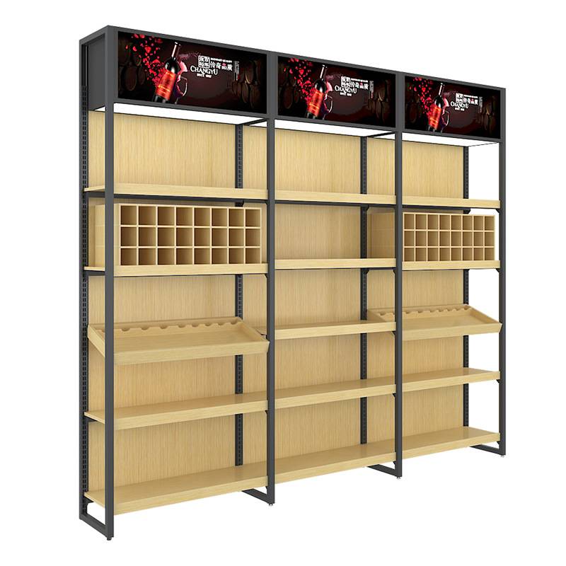 定制1919酒类货架红酒架啤酒架酒架子展示架置物架商用钢木陈列架