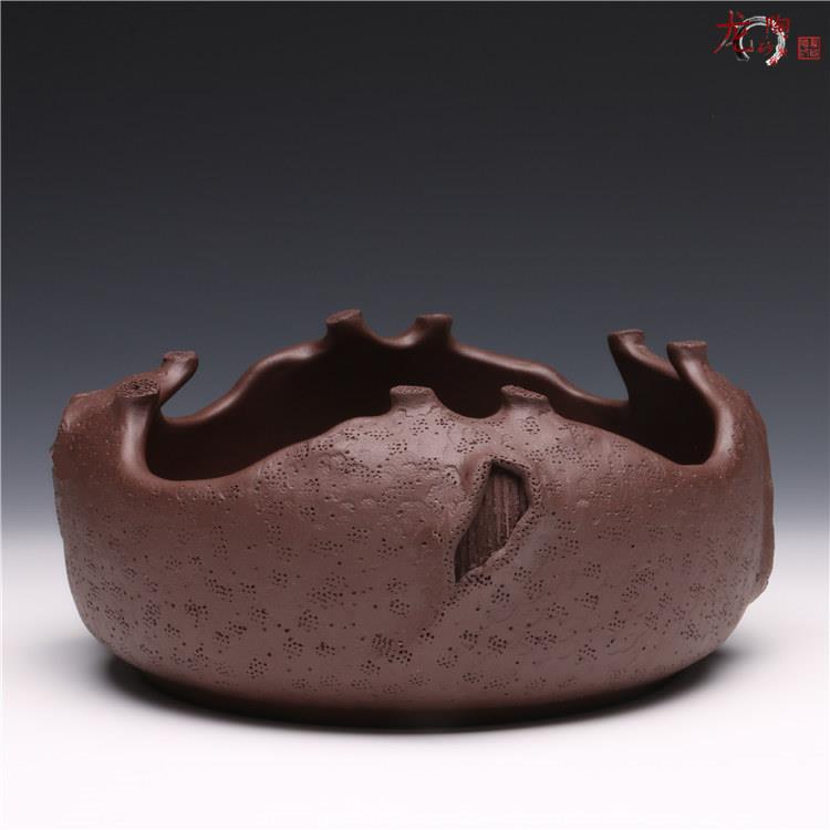 龙砂陶紫砂茶洗 宜兴原矿紫泥大水洗制作茶具配件全店混
