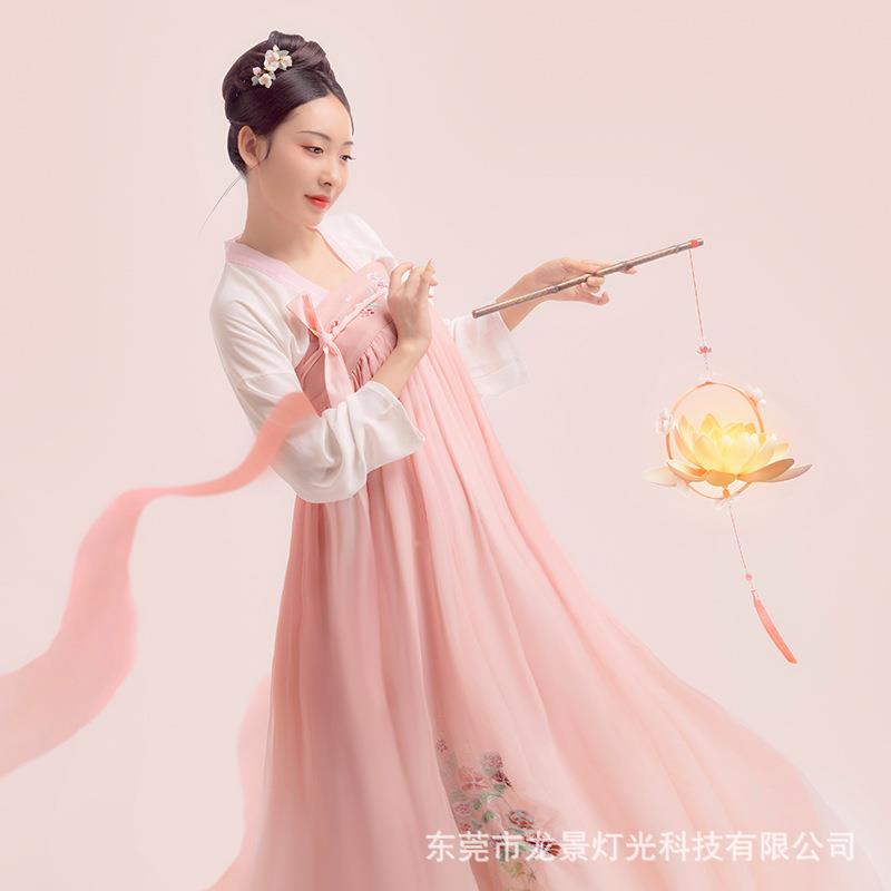 汉服灯笼古风手提莲花灯节庆游园古装拍摄道具灯手工竹圈荷花灯