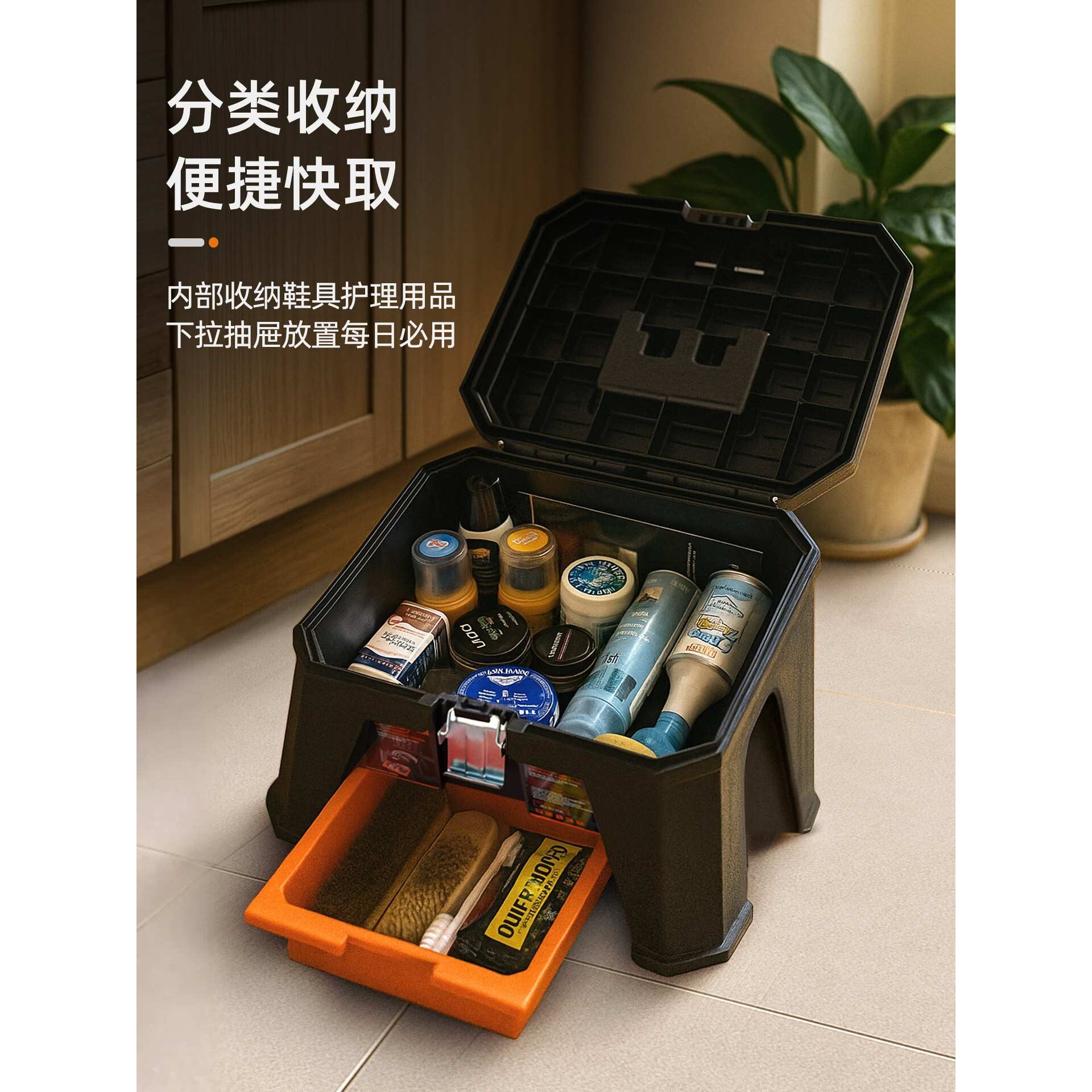 工具箱多功能维修工具车载箱户外板凳洗车工具收纳箱储物凳子