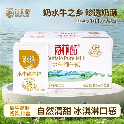 百菲酪水牛纯牛奶整箱广西水牛奶儿童成长学生奶高钙营养早餐牛奶