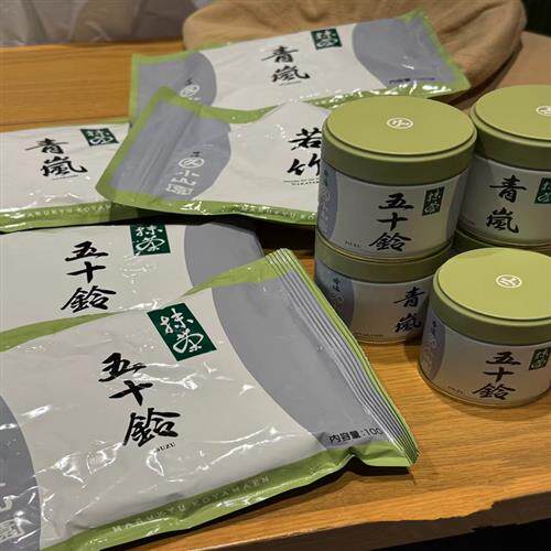 日本进口丸久小山园抹茶粉100g宇治烘焙抹茶若竹1KG五十铃冲泡饮