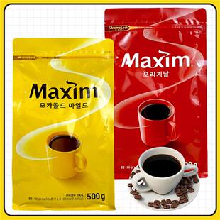 东西麦可馨原味麦馨纯咖啡粉袋500g摩卡韩国进口速溶无糖黄黑