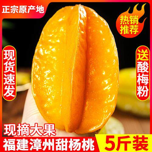 福建漳州甜杨桃水果5斤当季现摘洋桃鲜果新鲜红龙扬桃五角星阳桃3
