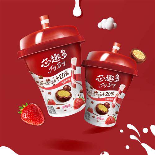 伊利巧克力豆酸奶220g杯装JoyDay芯趣多草莓蓝莓风味发酵乳