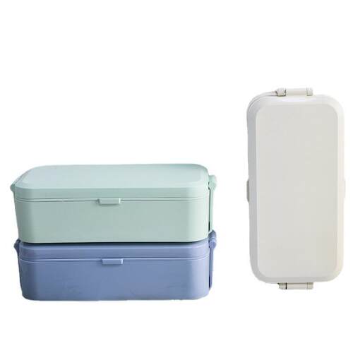 400ml日式单层塑料保鲜盒 学生微波炉加热野餐便携式便携塑料饭盒