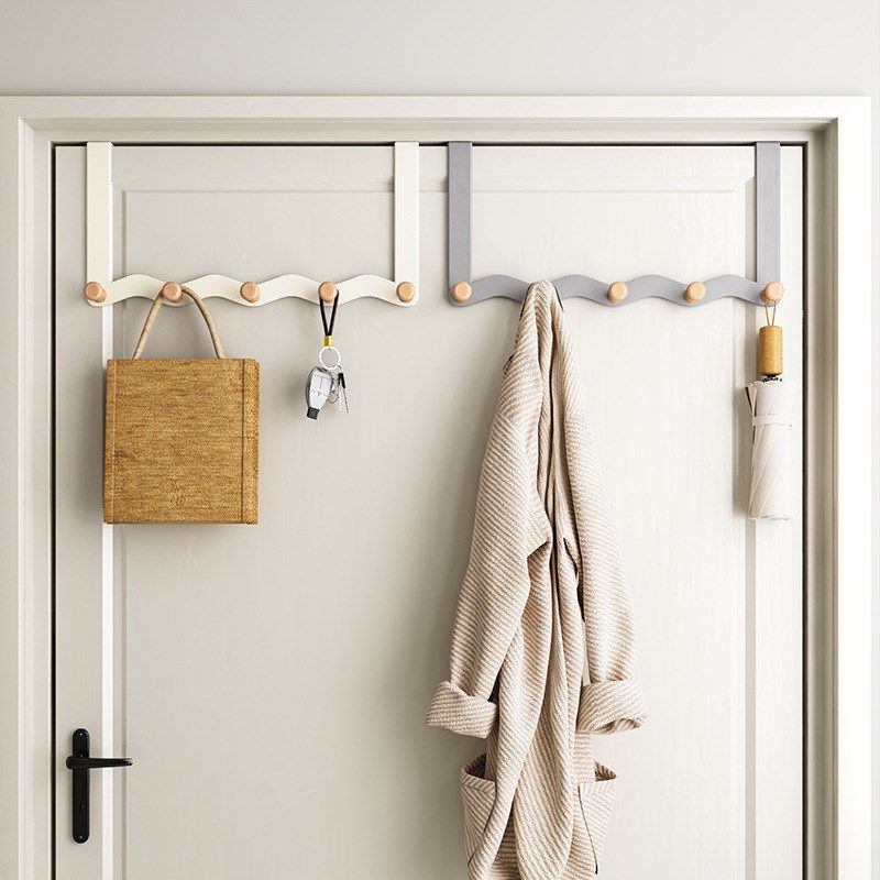 铁艺波浪门后挂衣钩卧室免打孔无痕门上挂衣钩收纳整理挂衣架,收纳整理,挂钩/粘钩,淘宝优惠券,粉丝福利购,淘宝优惠卷