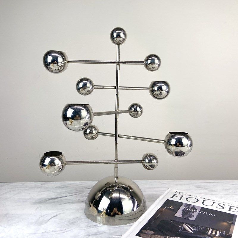 轻奢现代创意多层旋转层叠烛台金属浪漫装饰摆件餐桌样板间装饰品,特色手工艺,其他特色工艺品,淘宝优惠券,粉丝福利购,淘宝优惠卷