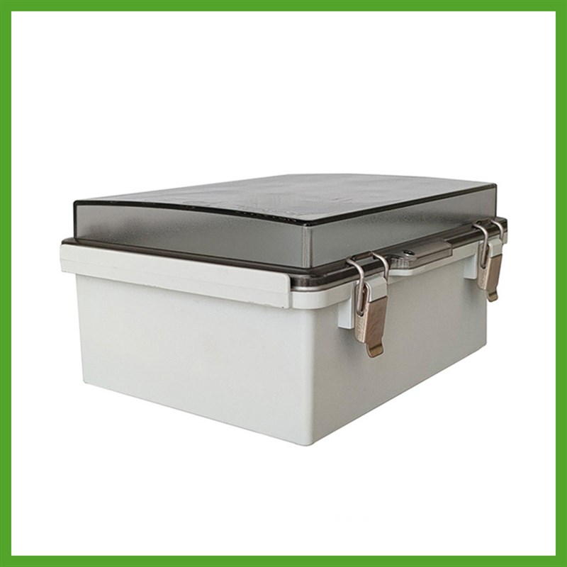 160*210*100透明合页箱不锈钢卡扣型防水电气盒PC阻燃终端接线盒