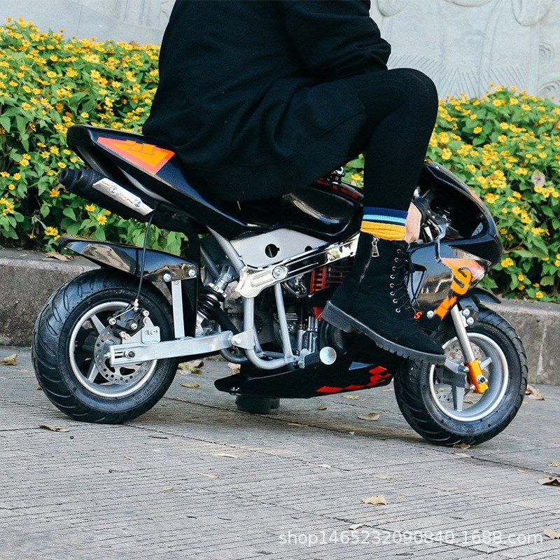 四冲程迷你小跑车儿童款49CC电动迷你两轮摩托车汽油厂家直销2021