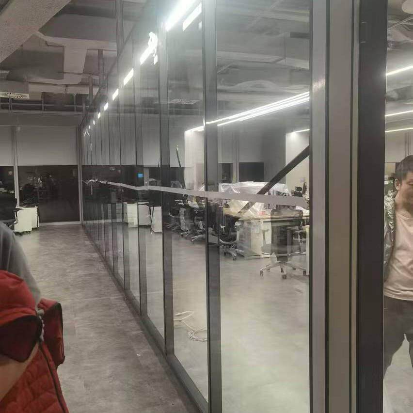 办公室玻璃隔断铝合金全景钢化玻璃门屏风双层百叶隔音高现代