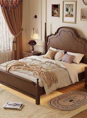 美复式古实ICA木床现代简约奢1.5轻米1米8法式婚床床双人大卧室家