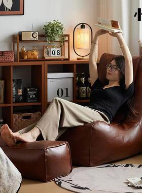 懒可生活懒人沙小28278发户型客厅单沙人发可躺睡复古休闲角落沙