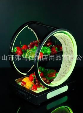 酒吧KTV盘LED发光果架意拼99569月亮小吃水果盘夜店充电双层创七