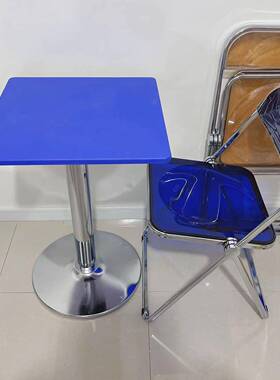 简约现代家用白色方形ELY餐桌待椅组合木户型实饭小桌洽谈接阳台