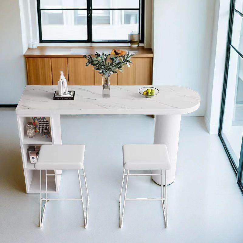 现代简约岩板吧台桌家见详情用轻奢奶油风带藏开放式厨房储一隔体