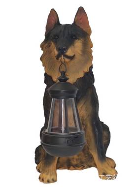 户外庭装院狗太阳仿真狗太摆能灯狗创意件动物雕塑花园饰品