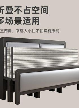 四PRV折折叠床双人床家简易木床铁用床单人床租屋休板床午床铁艺