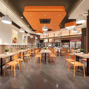 子餐饮快餐小吃桌店专用桌椅组合长方形餐早餐店餐厅面馆桌实AZ00