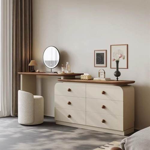 中古风全实835木漆妆梳妆台化2桌斗柜一烤体胡桃木025新款