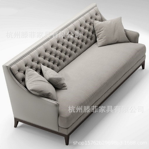 小户型拉扣皮布结合沙发组合