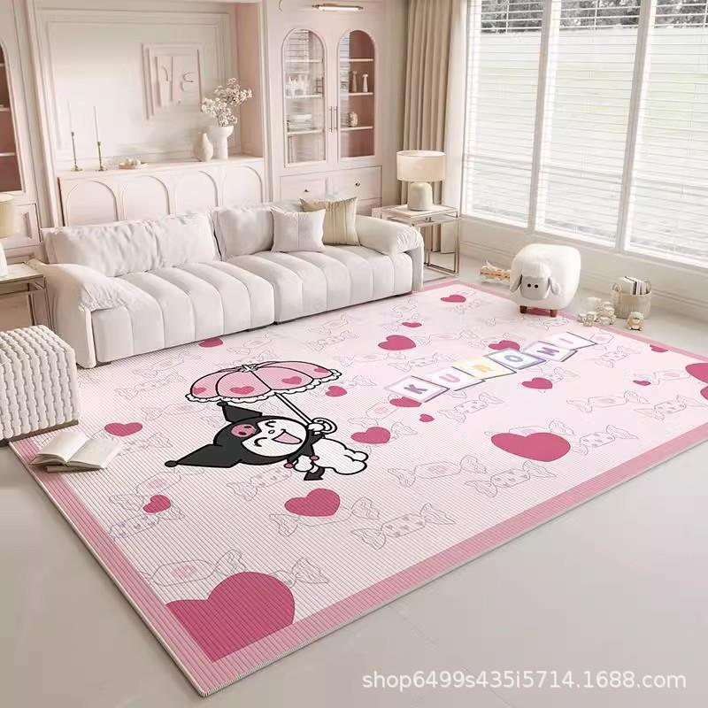 地卧室床边满铺打毯客耐RX814厅脏易理地毯卡通免洗可擦防滑底圈