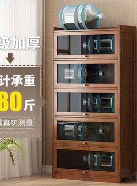 书架防尘柜子大约容家用实木多层书现代简书靠墙楠竹量AXN储物柜