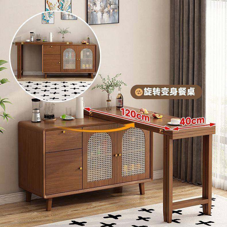 实型木体折叠餐桌餐边柜一岛台吧台小户家用靠储物XBC柜可伸缩饭,商业/办公家具,餐桌椅系列,淘宝优惠券,粉丝福利购,淘宝优惠卷