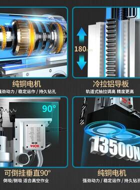 693磁力2钻2JD1-5E多功能电磁钻携式钻孔机磁吸钻20V便磁座钻