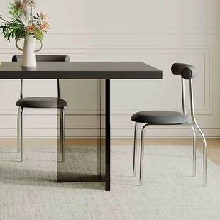 亚克力现岩板餐桌长纯黑轻奢代简约下网红小户型挂32332626方形悬