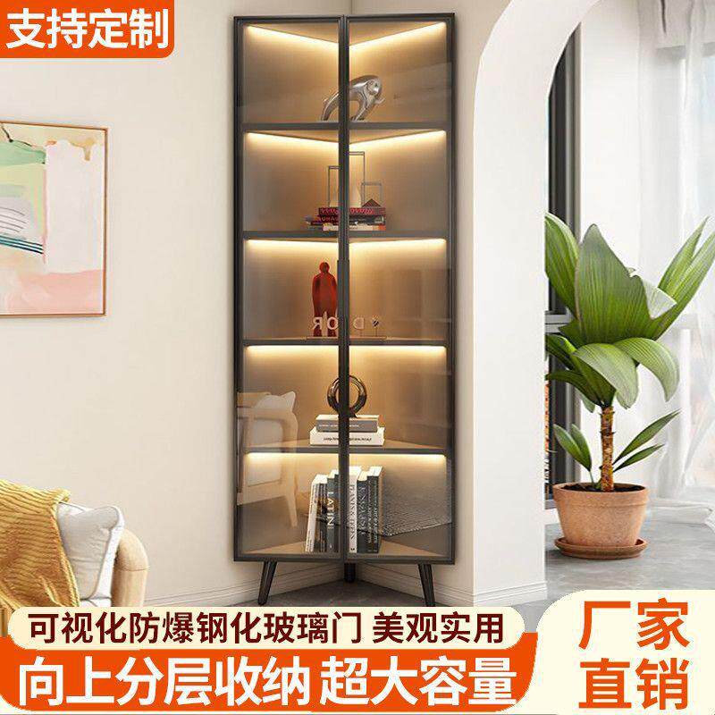 简三拐酒柜实983木三角柜墙角柜客厅转角角约收纳柜多层柜角立式