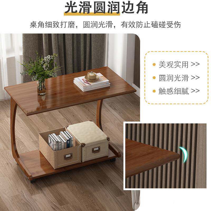 实沙发边可移见描述动床头桌木子简易家具几带轮侧边柜家厅用客小