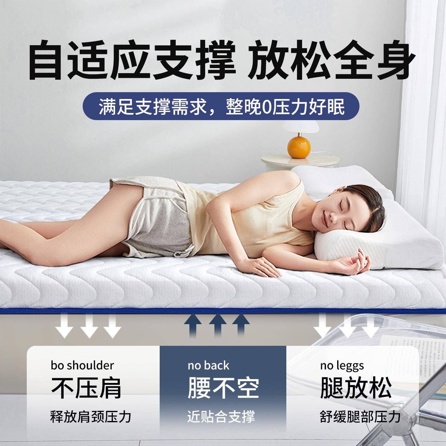 乳胶遮床垫盖物宿家褥舍学AIL生单人软垫海绵用卧室垫子租房专用