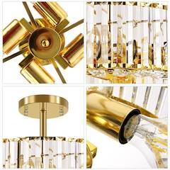 灯热卖12122代水晶吸顶现轻奢创楼道餐意厅卧室客厅吸顶灯商务场