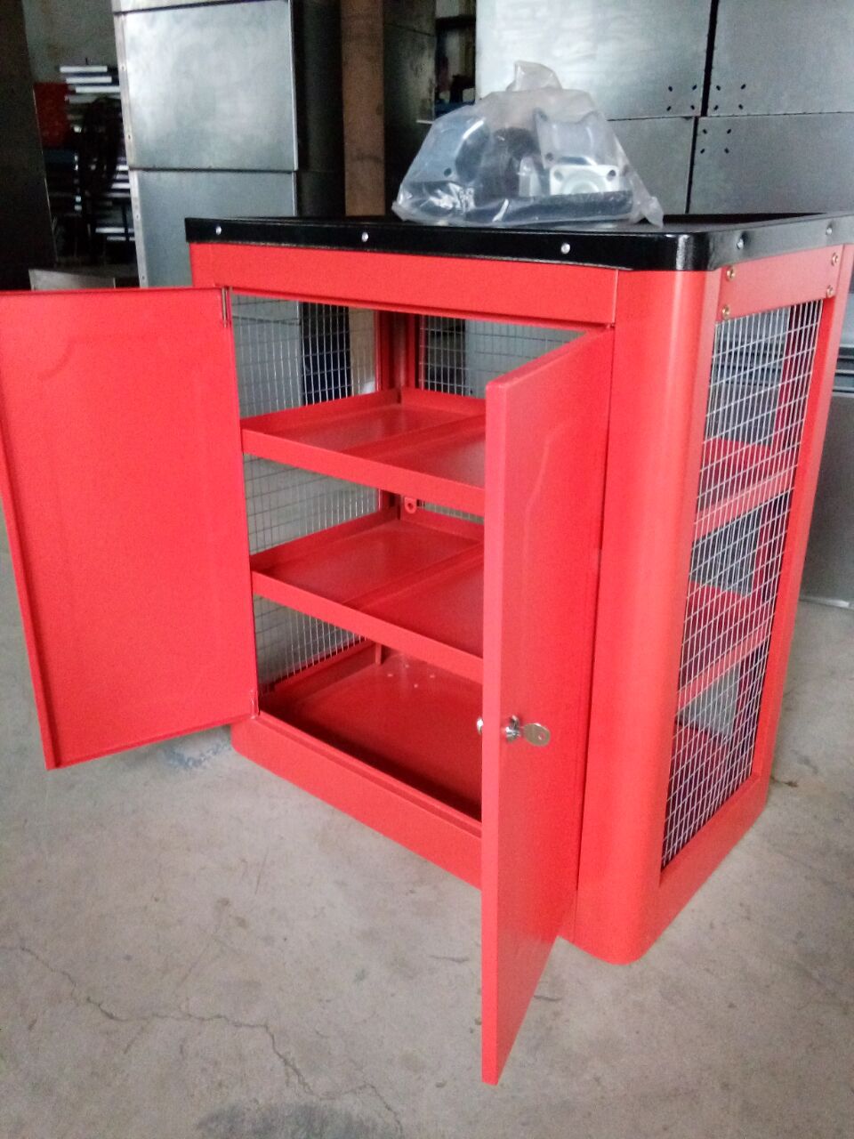 柜车间工具零件工具柜网式网式零件三层车推