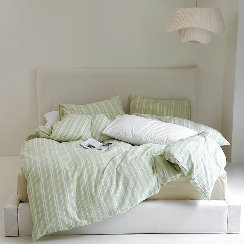 纯棉单品条纹被套150x20c棉m0yunsang被罩学生宿舍2002x30全单件