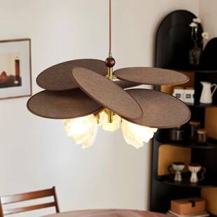 法式中古餐风主卧室书吊灯日式餐厅灯吧房台岛台复古藤编灯Lighti