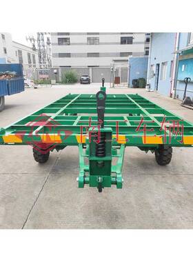 6吨双引平板拖车绿色骨架式牵全挂箱NGTT06DC拖集装车用