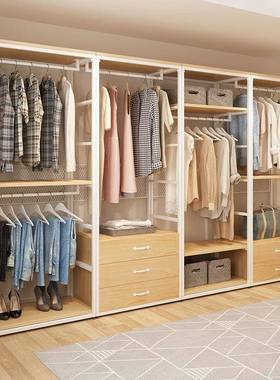 架开式简易衣柜无门环放保VEH金属转角衣间帽架子组装铁艺置物架