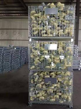 蝴仓储笼折叠铁框周转仓箱储物流笼车美固蝶笼库分拣RTG仓筐带轮