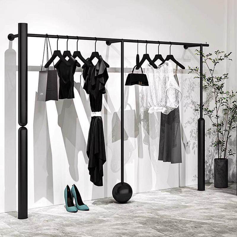 网黑红男女墙上422服装店展架示架陈列架色衣装铁艺上墙挂壁挂式
